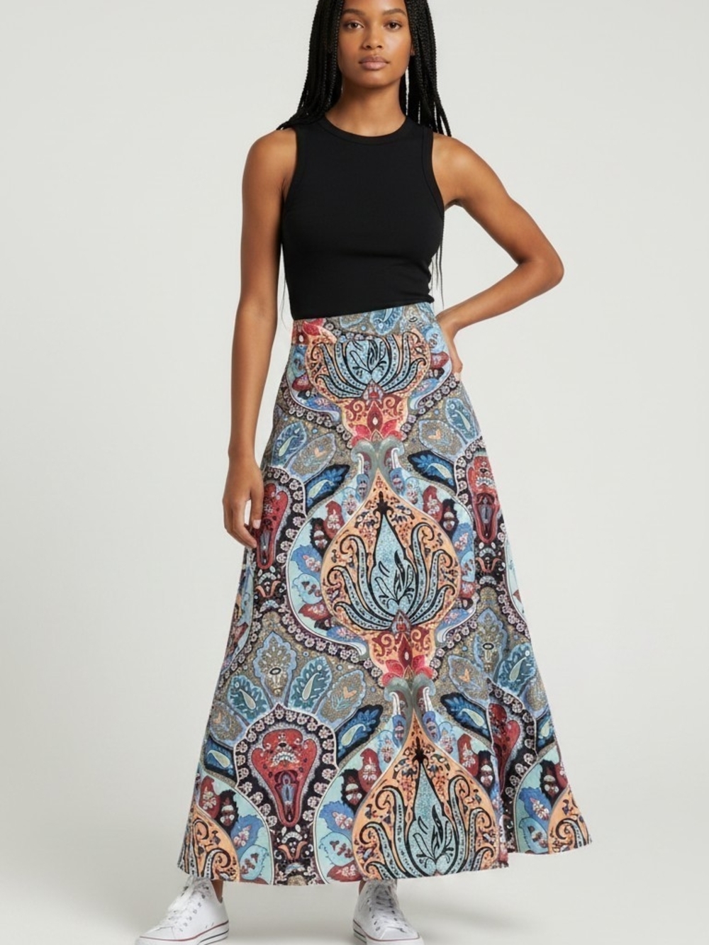 Paisley Print Maxi Skirt - Multi